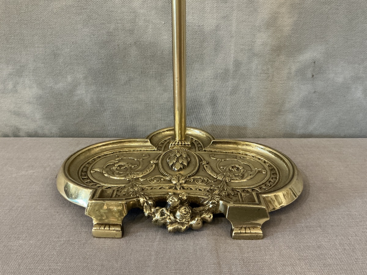 A Single 19th-century Bronze Fireplace Set In The Louis XVI Style -photo-2