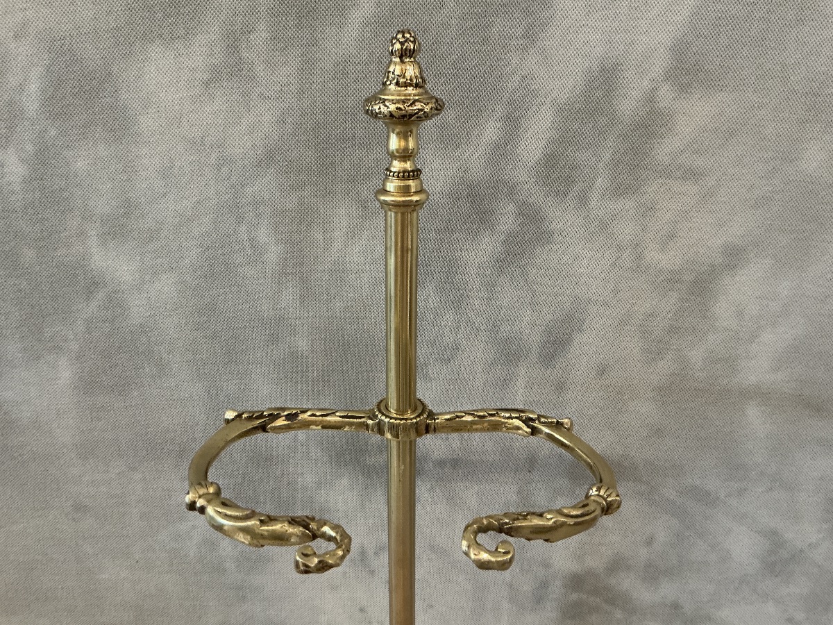 A Single 19th-century Bronze Fireplace Set In The Louis XVI Style -photo-3