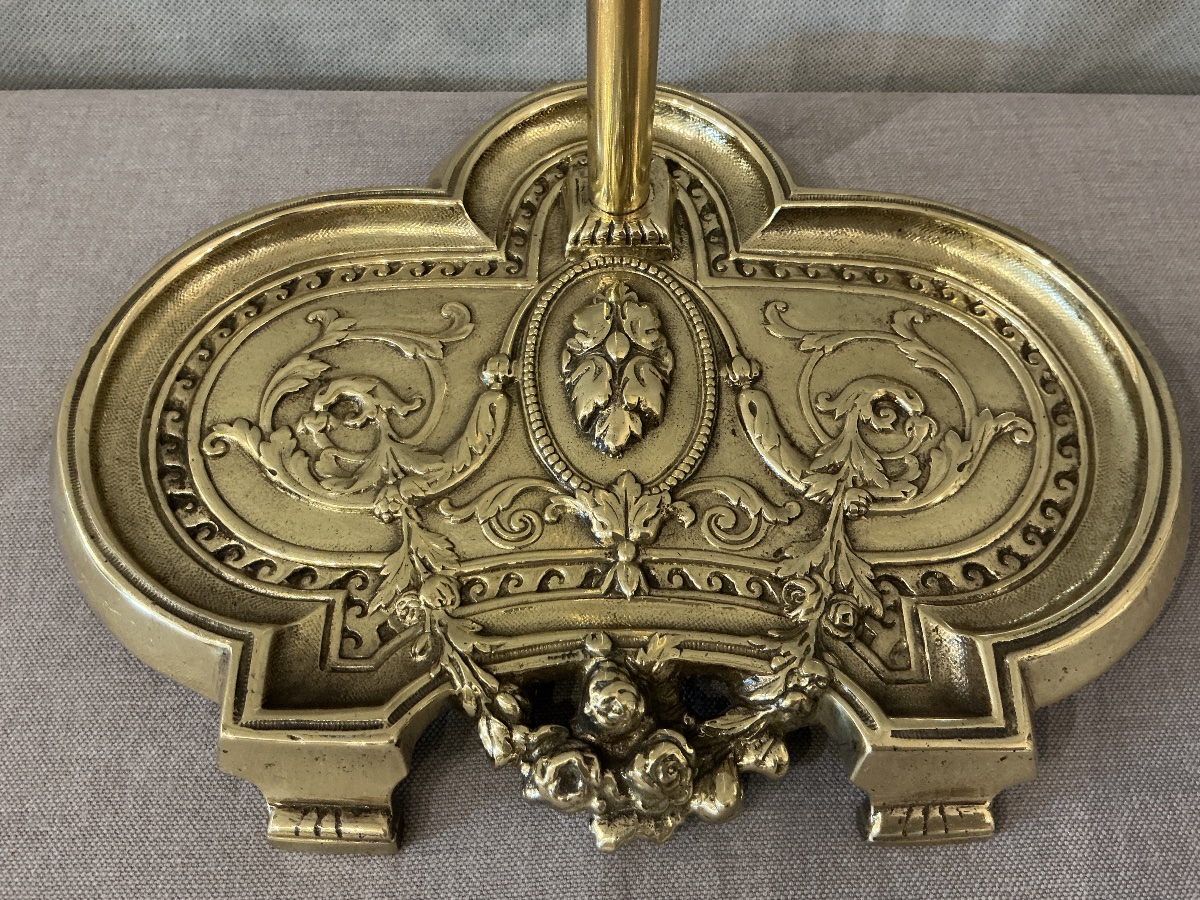 A Single 19th-century Bronze Fireplace Set In The Louis XVI Style -photo-1