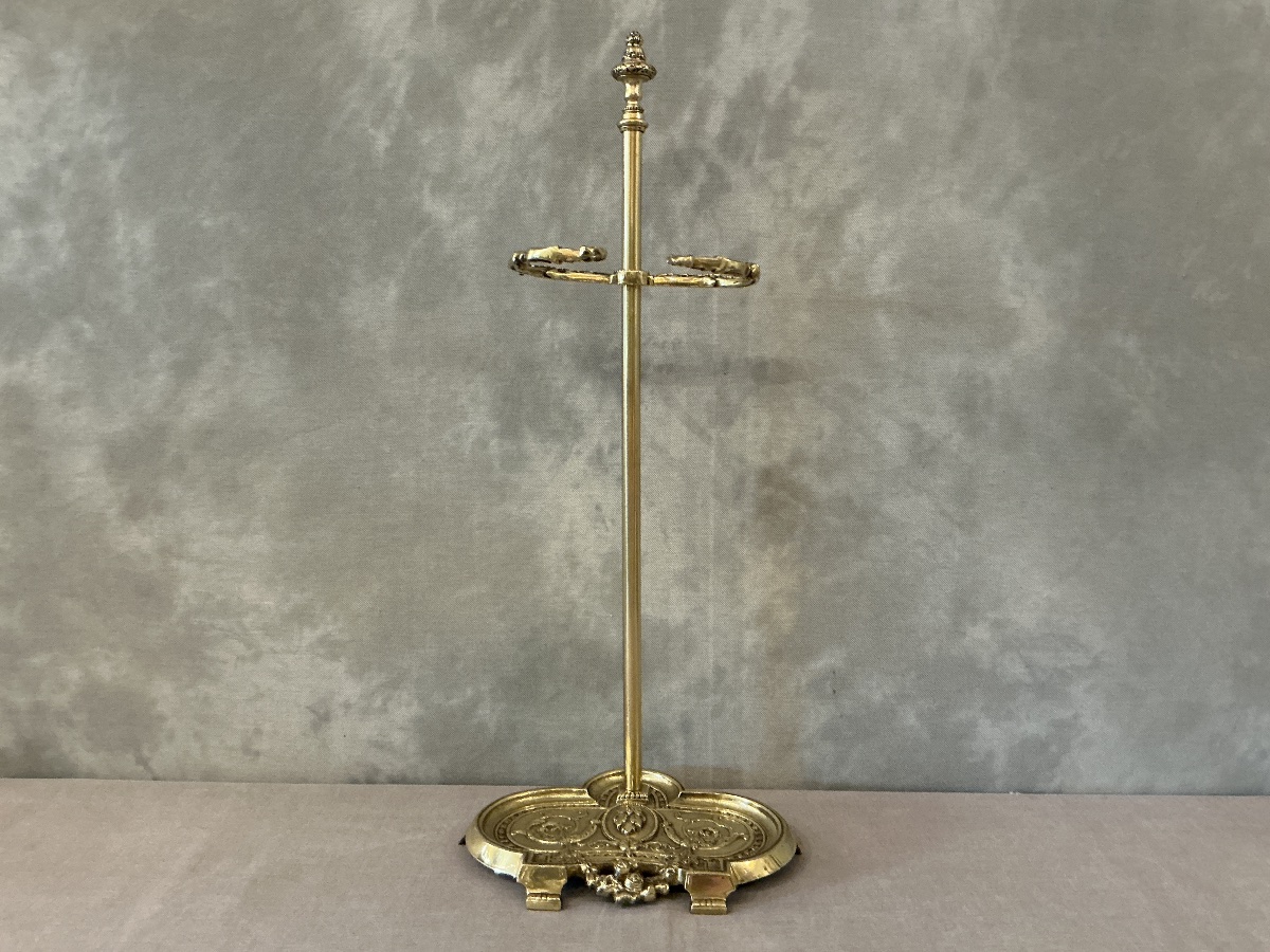 A Single 19th-century Bronze Fireplace Set In The Louis XVI Style 