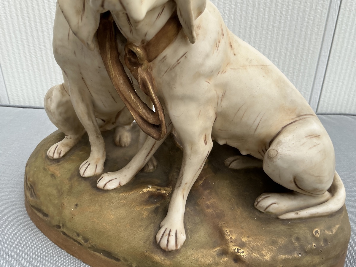 Sujet Chiens en porcelaine Royal Dux d’époque début XX ème -photo-2