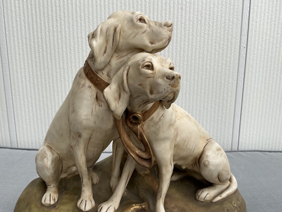 Sujet Chiens en porcelaine Royal Dux d’époque début XX ème -photo-3