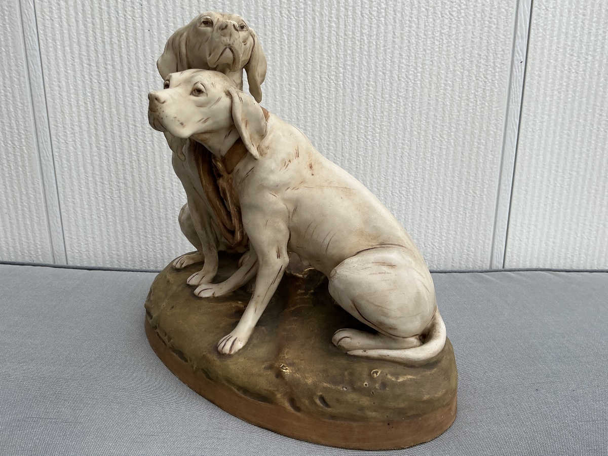 Sujet Chiens en porcelaine Royal Dux d’époque début XX ème -photo-2