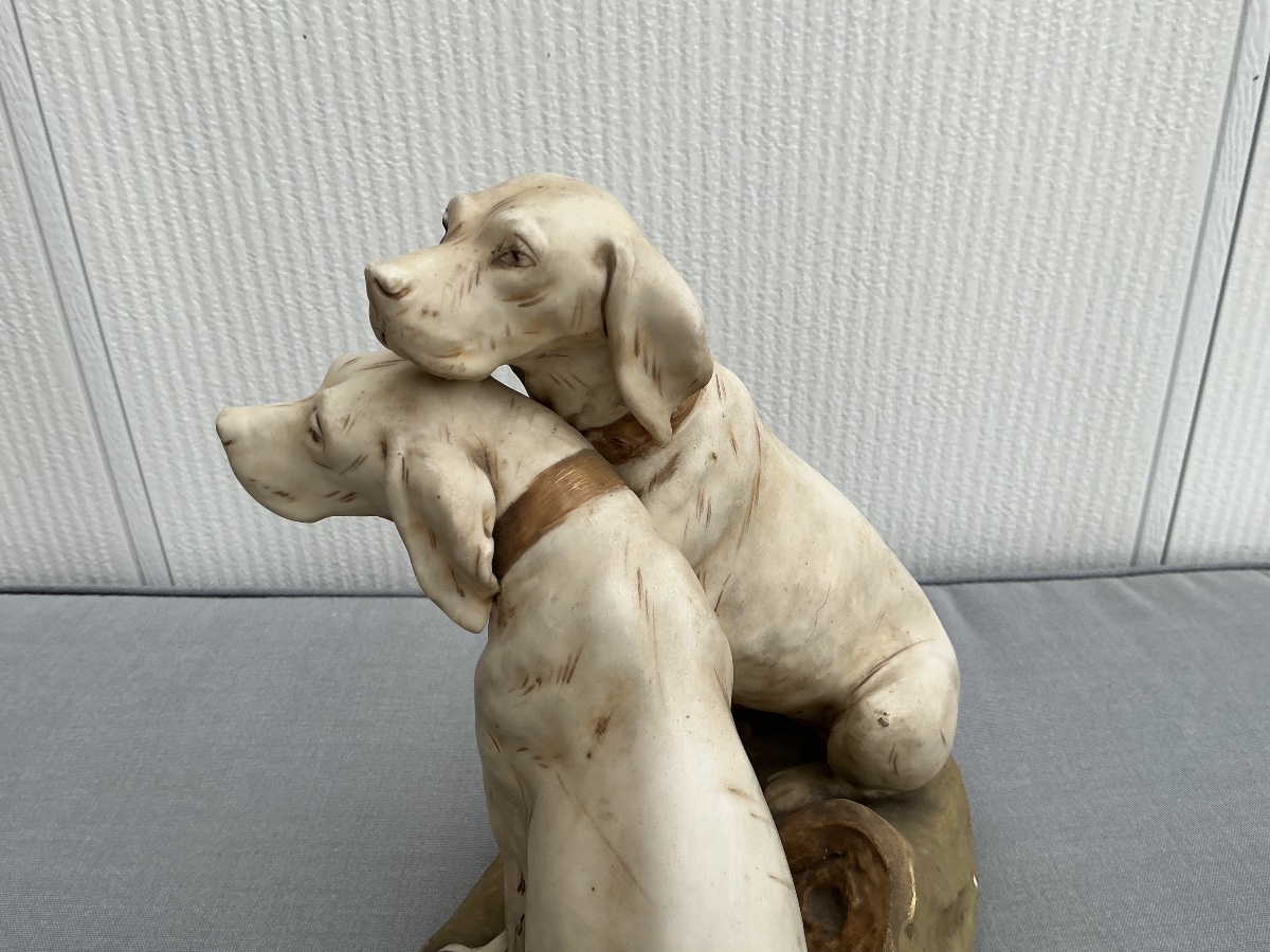 Sujet Chiens en porcelaine Royal Dux d’époque début XX ème -photo-3