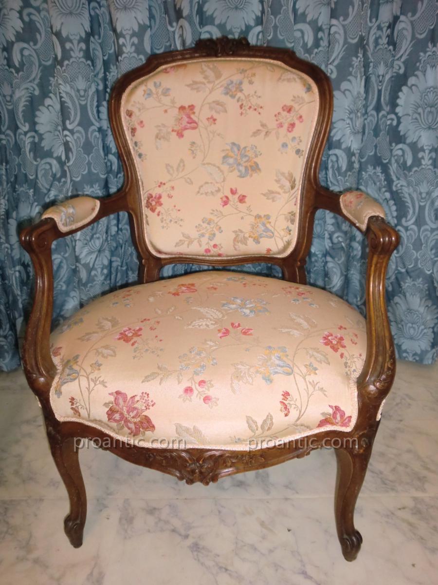 Paire De Fauteuils Louis XV 19ème-photo-2