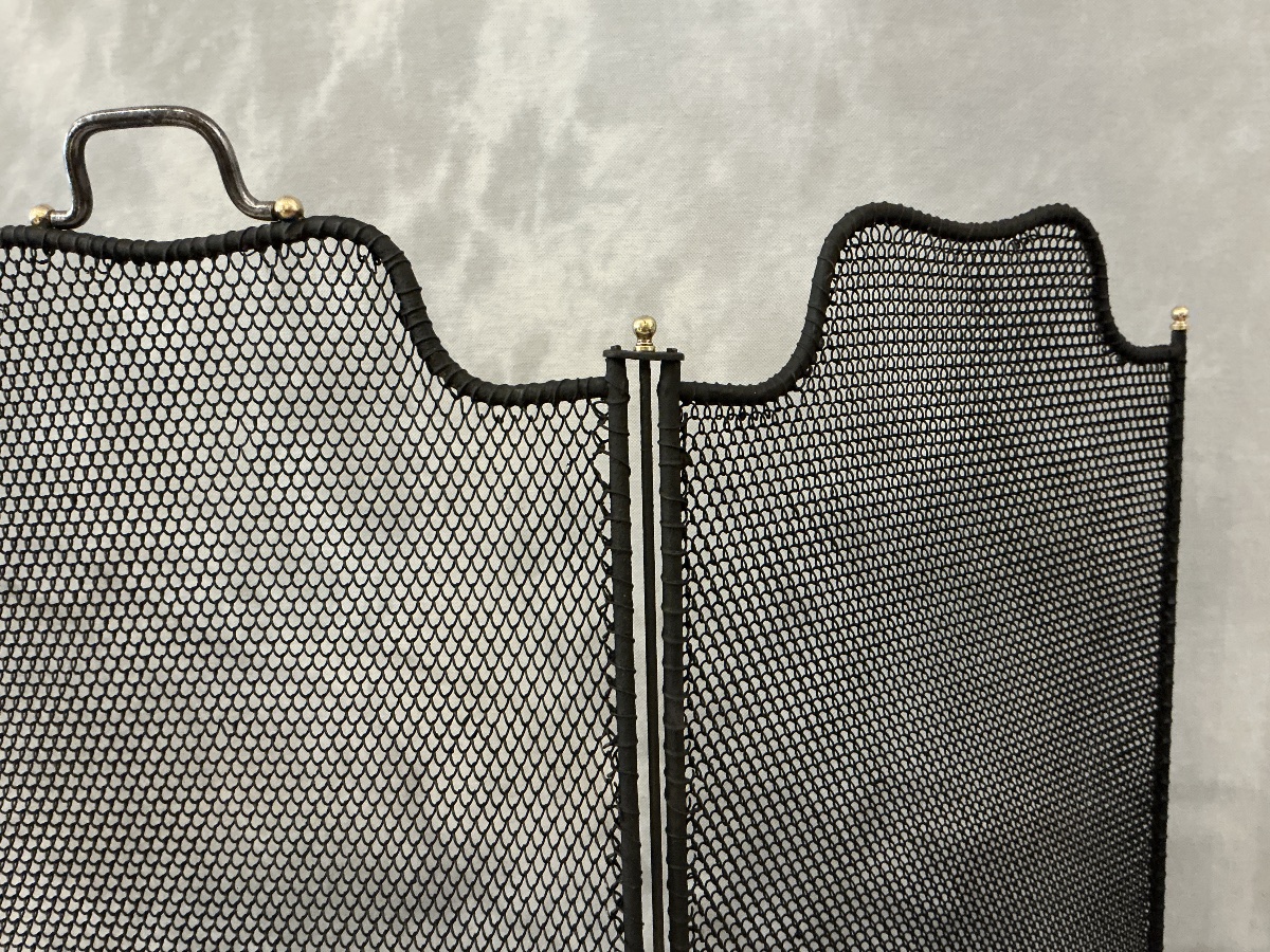 Antique 19th-century Iron Fireplace Screen -photo-3