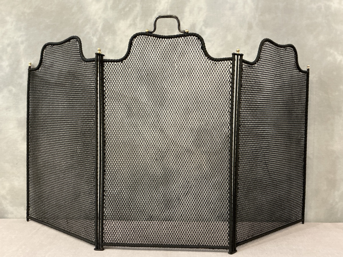 Antique 19th-century Iron Fireplace Screen -photo-1