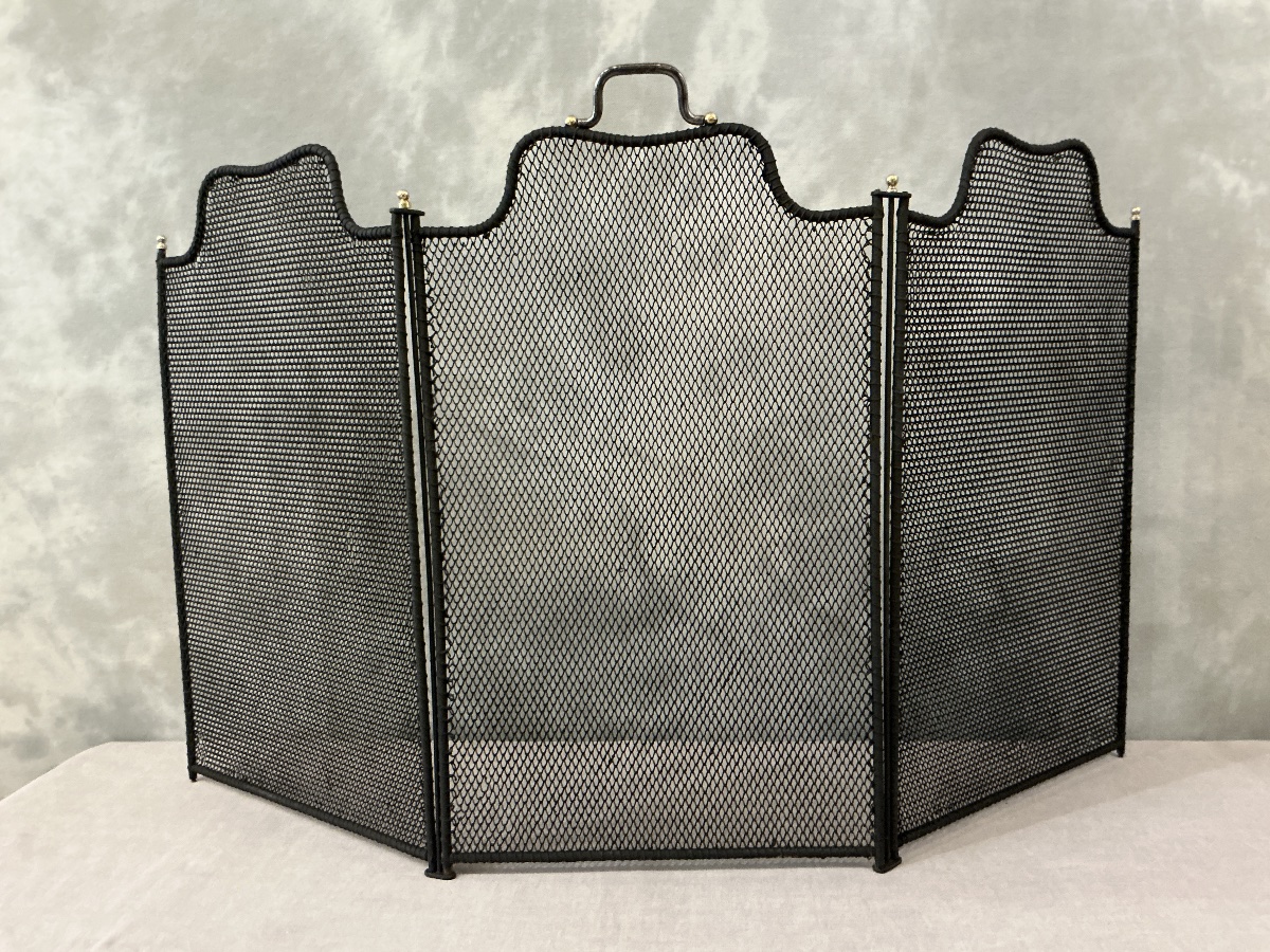 Antique 19th-century Iron Fireplace Screen 