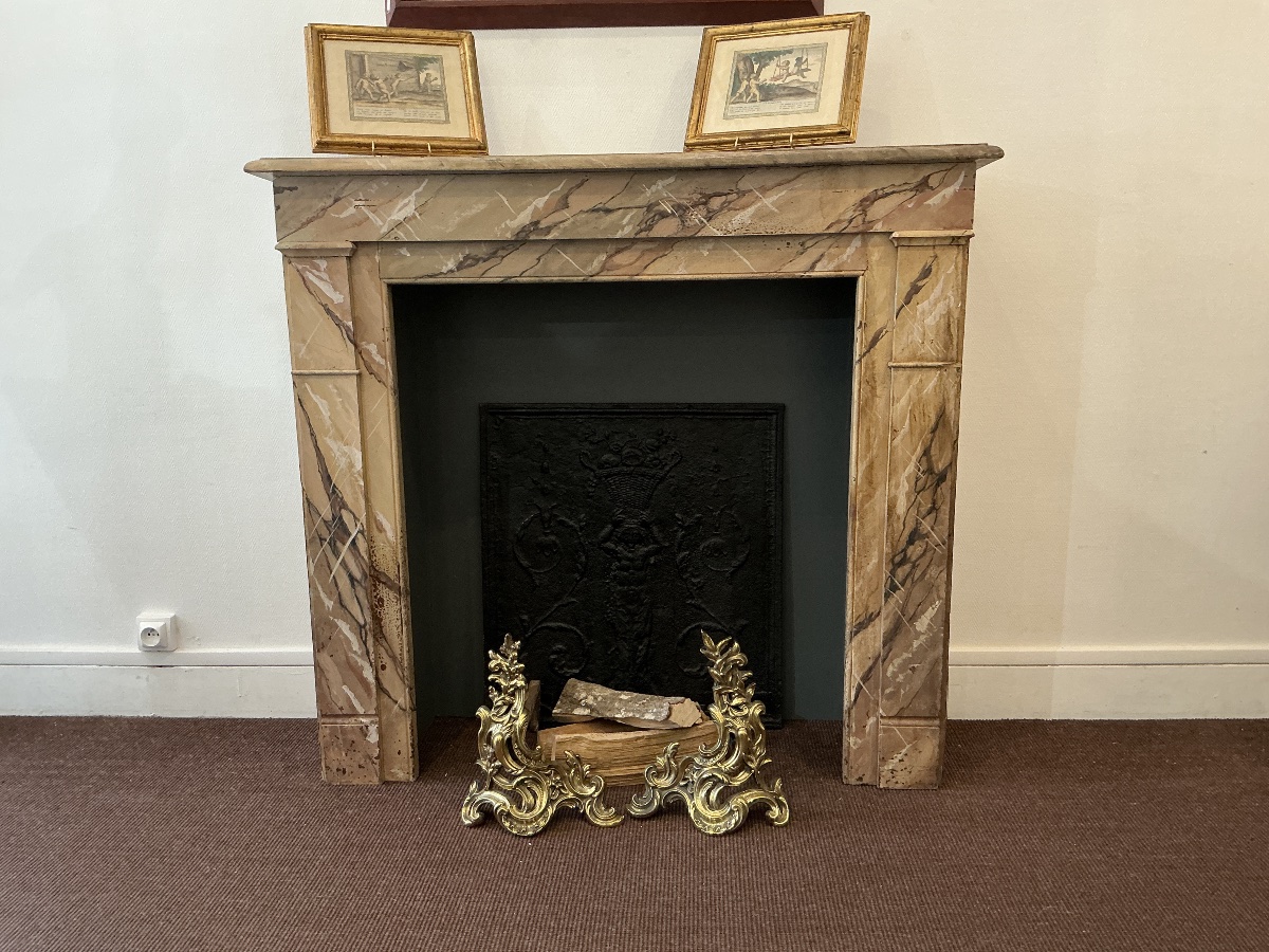 Decorative Painted Wooden Mantelpiece, Late 19th Century -photo-2