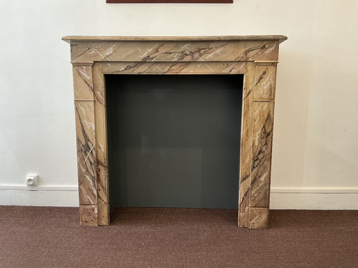 Decorative Painted Wooden Mantelpiece, Late 19th Century -photo-3