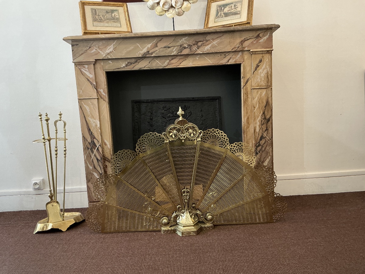 Decorative Painted Wooden Mantelpiece, Late 19th Century -photo-2