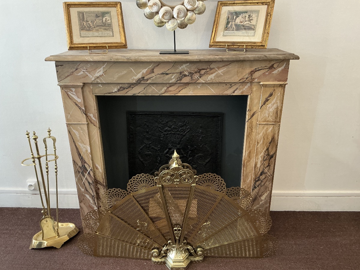 Decorative Painted Wooden Mantelpiece, Late 19th Century -photo-4
