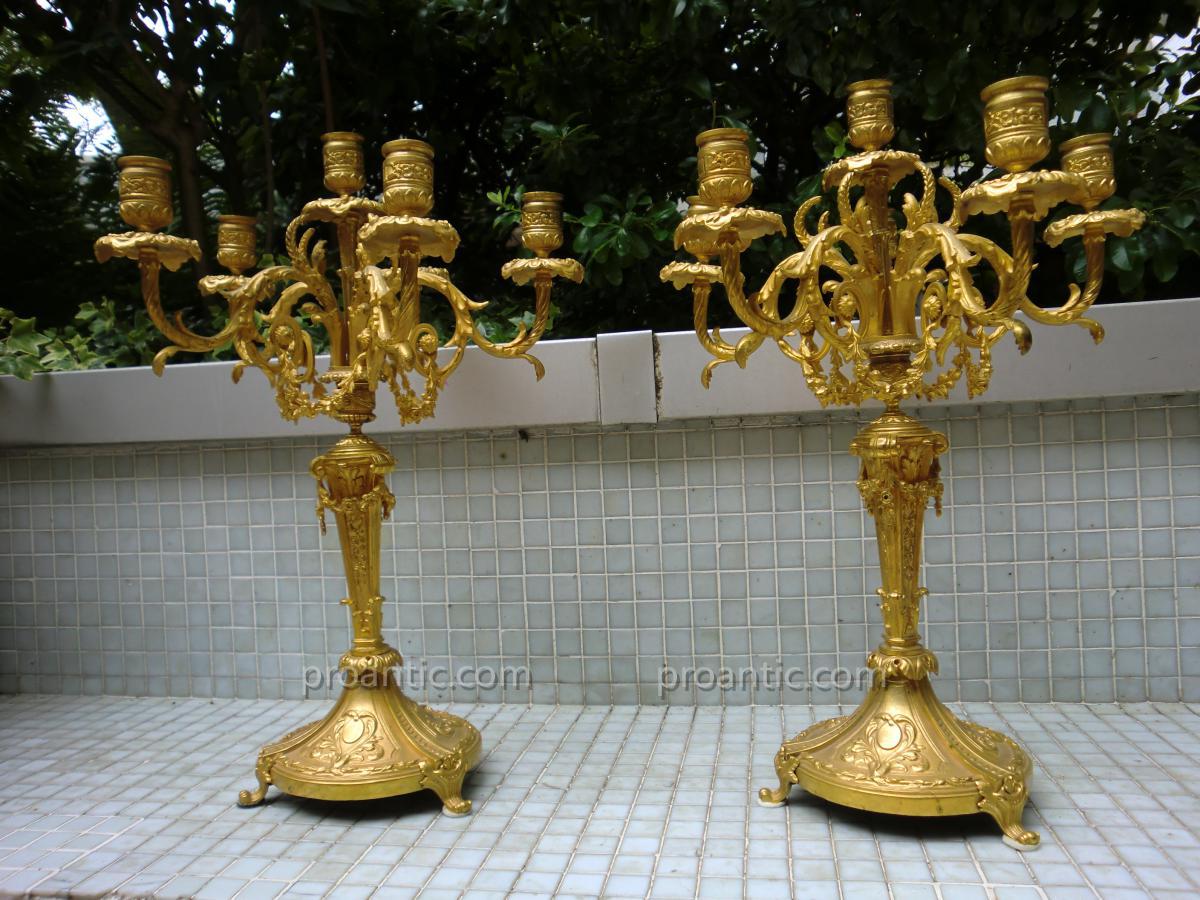 Pair Of Candelabra Napoleon III-photo-2