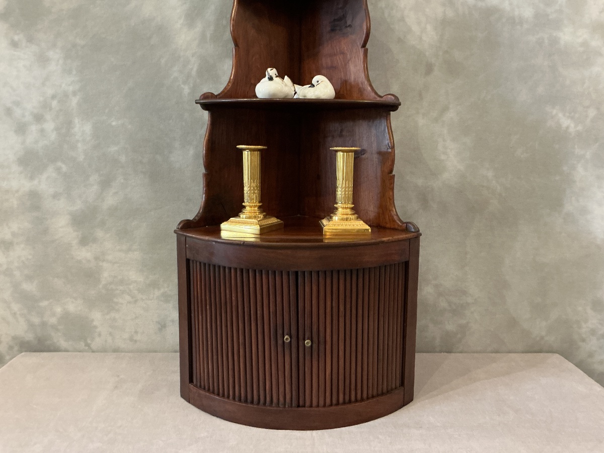 19th-century Mahogany Wall Corner Cabinet-photo-2