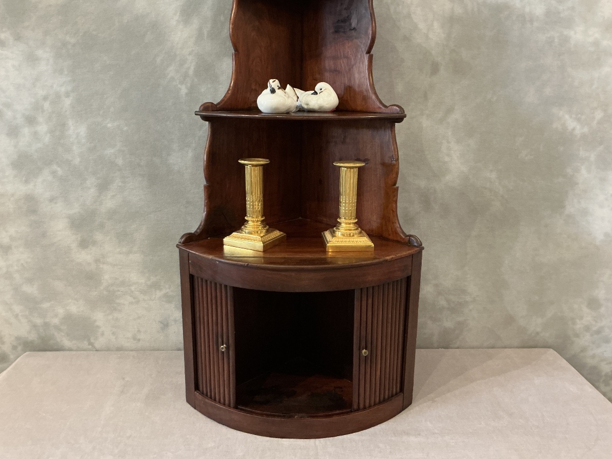 19th-century Mahogany Wall Corner Cabinet-photo-3