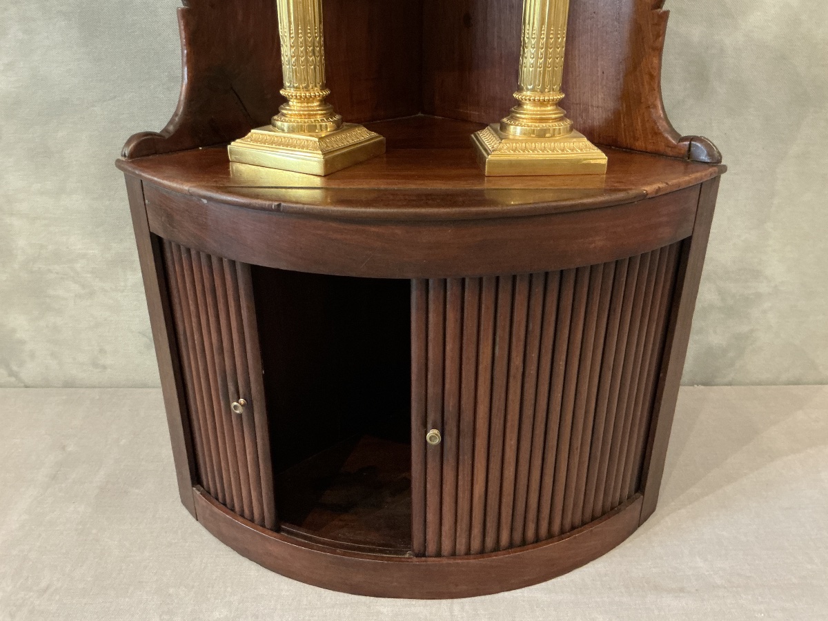19th-century Mahogany Wall Corner Cabinet-photo-4