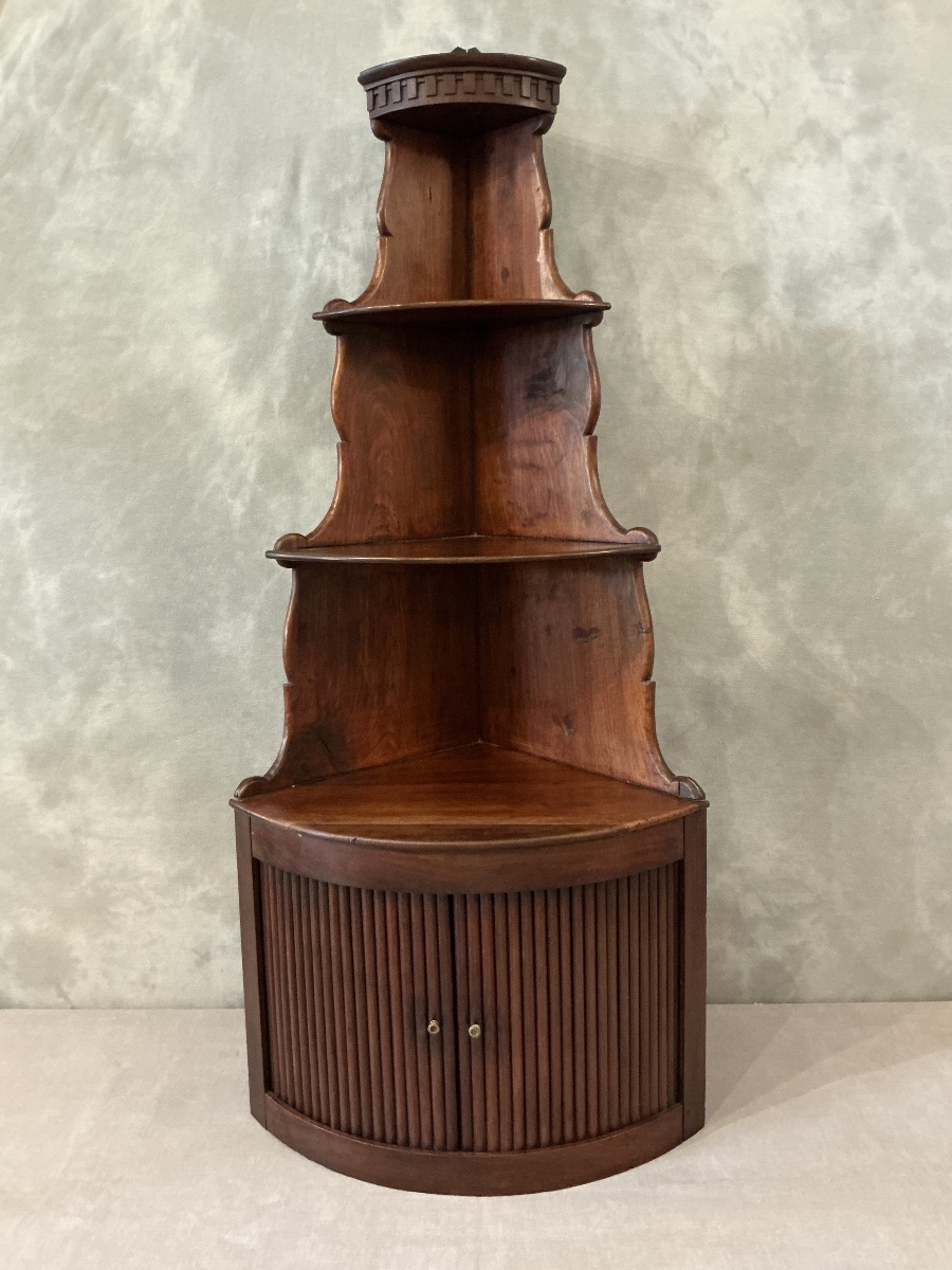 19th-century Mahogany Wall Corner Cabinet-photo-2