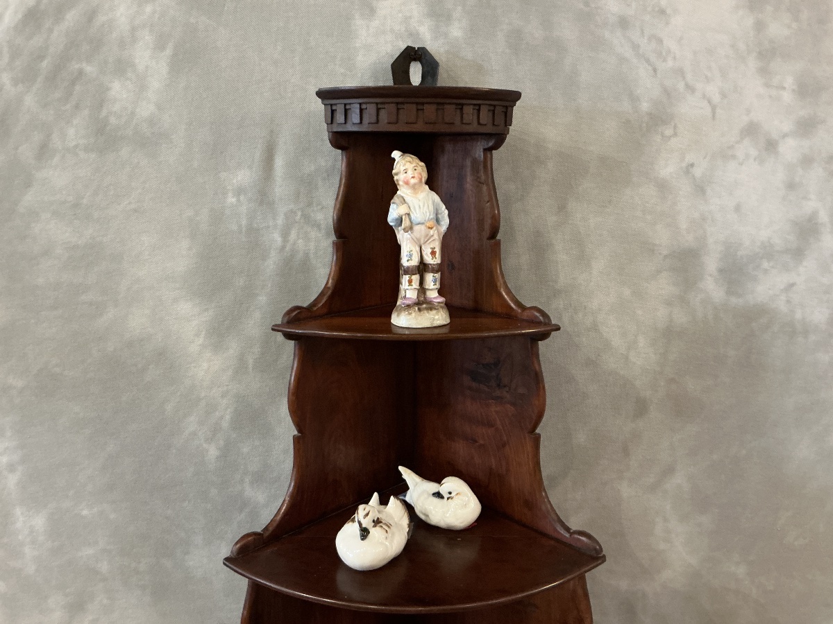 19th-century Mahogany Wall Corner Cabinet-photo-3