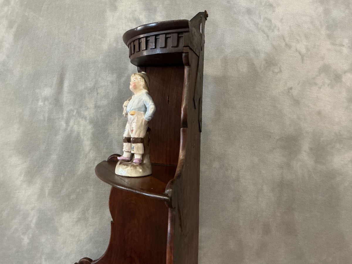 19th-century Mahogany Wall Corner Cabinet-photo-4