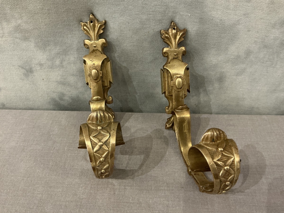 Pair Of 19th-century Matte Bronze Door Handles -photo-2