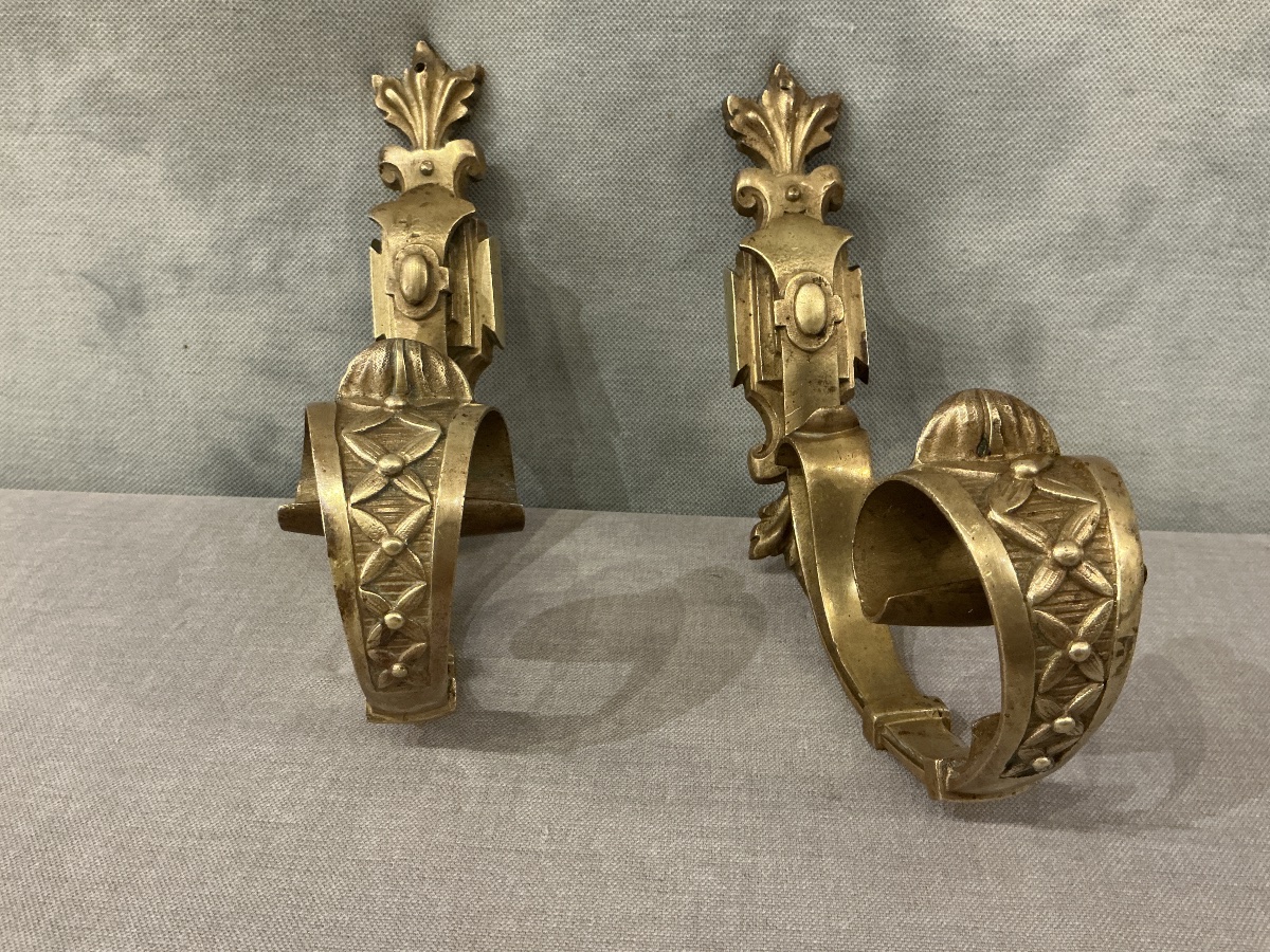 Pair Of 19th-century Matte Bronze Door Handles -photo-4