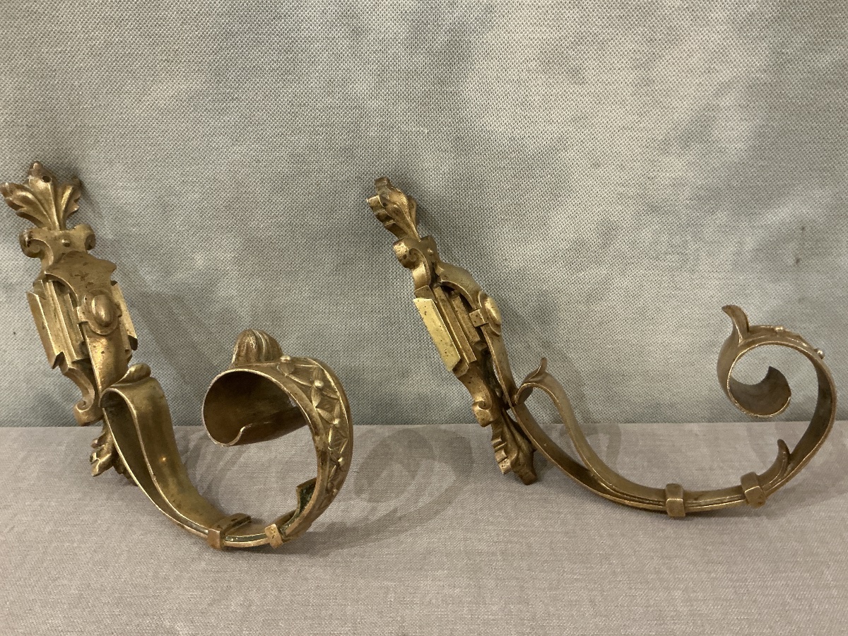 Pair Of 19th-century Matte Bronze Door Handles -photo-1