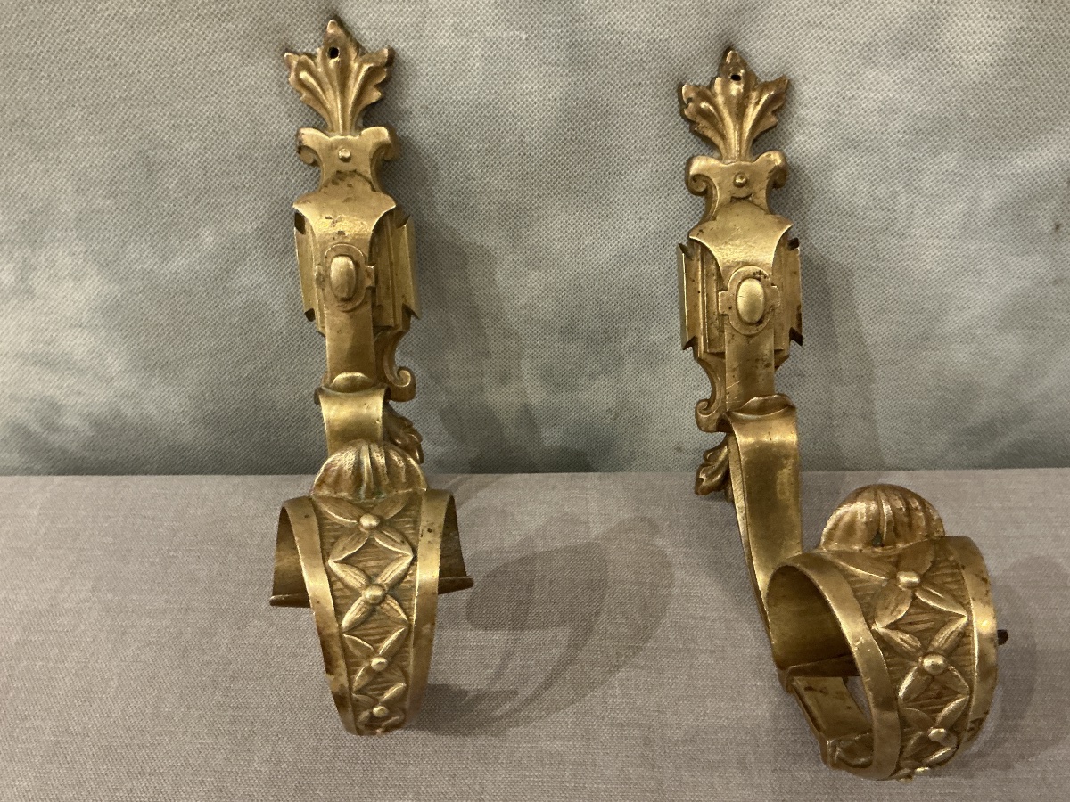 Pair Of 19th-century Matte Bronze Door Handles -photo-2