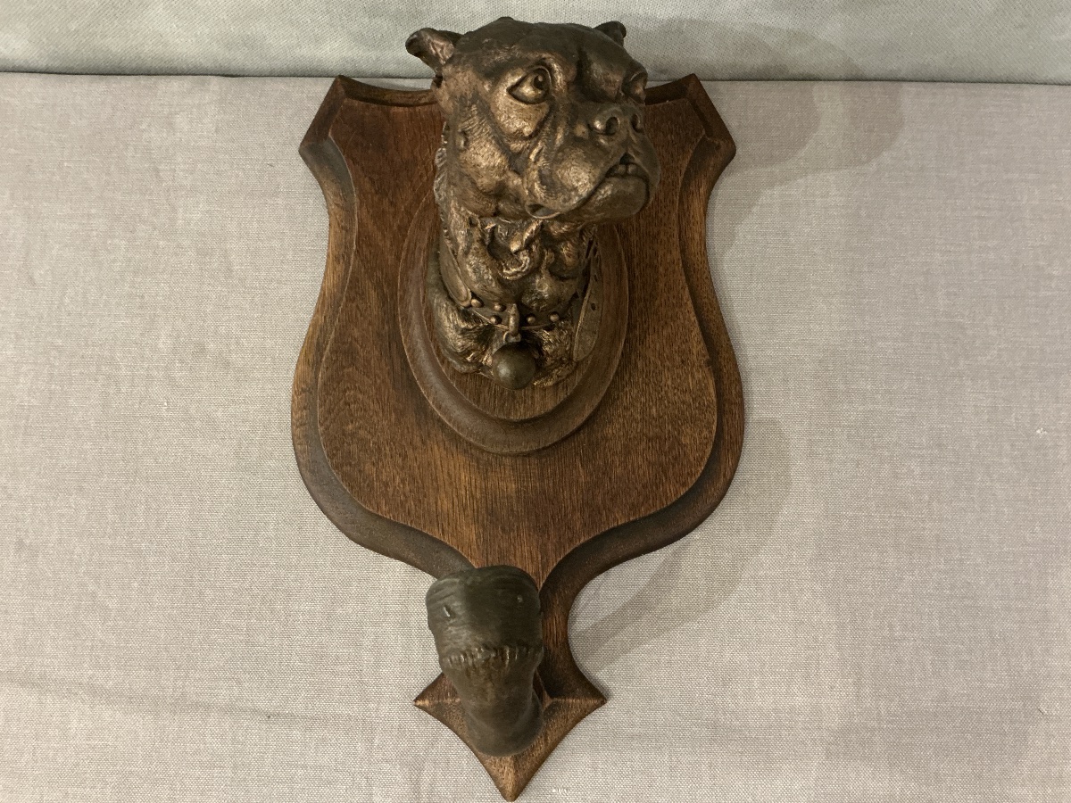 Porte manteaux en bois et régule d’époque fin 19 ème -photo-4