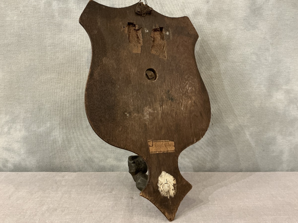 Porte manteaux en bois et régule d’époque fin 19 ème -photo-2