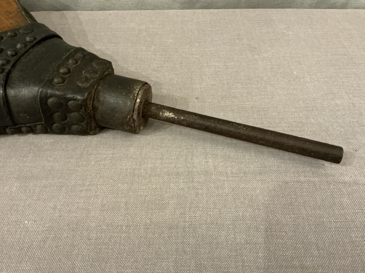 Gros soufflet de cheminée ancien d’époque fin 18 ème -photo-3