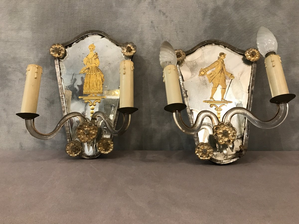 Pair Of Wall Glass From Venice