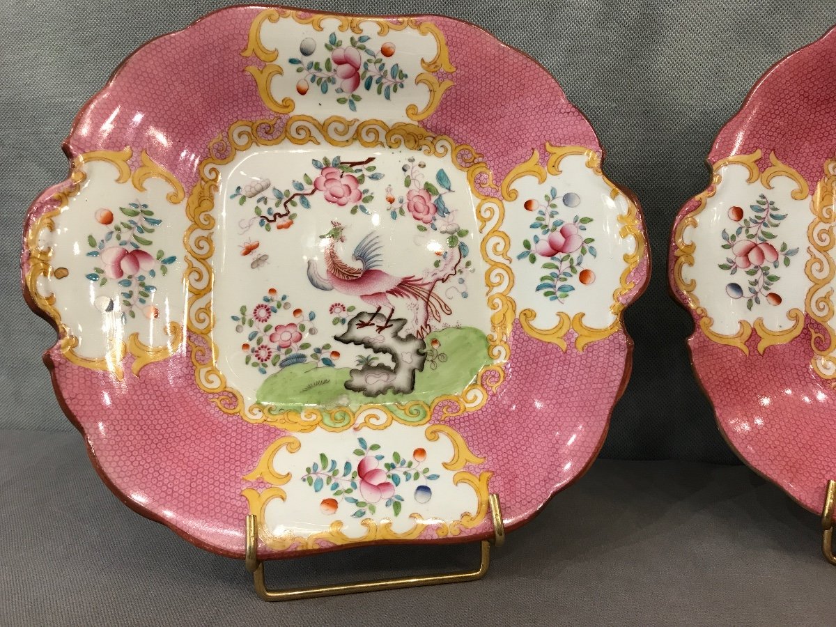 Paire De Plats à Gâteaux En Porcelaine De Minton-photo-2