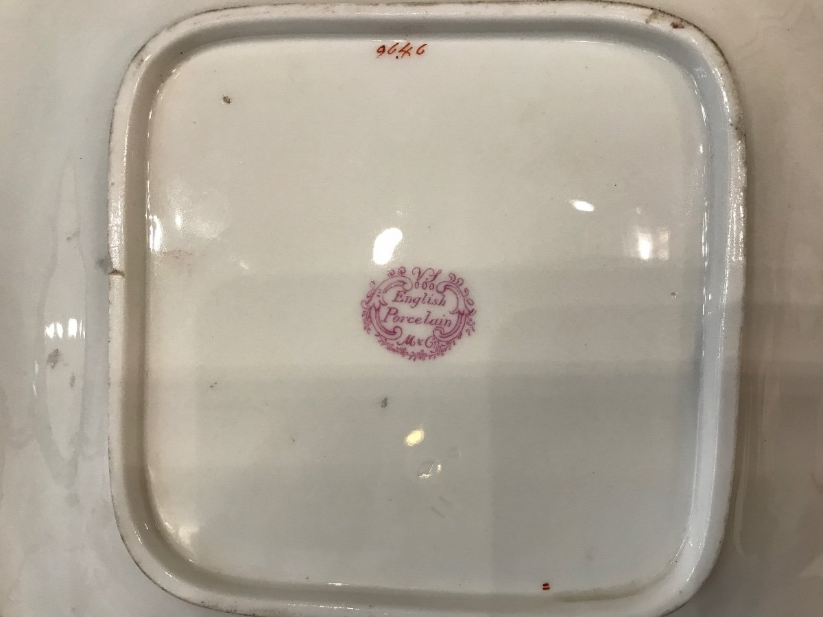 Paire De Plats à Gâteaux En Porcelaine De Minton-photo-5