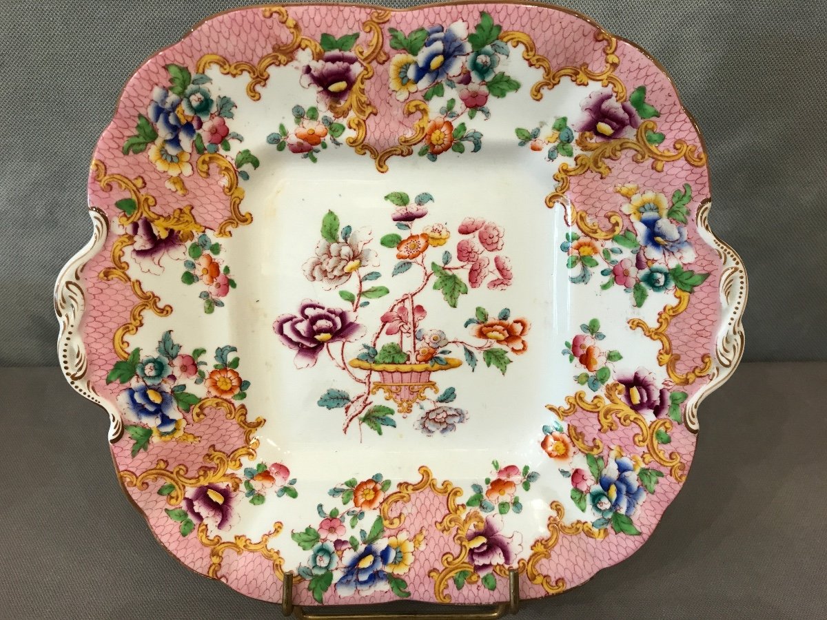 Plat à Gâteaux En Porcelaine De Minton d'époque 19ème-photo-2