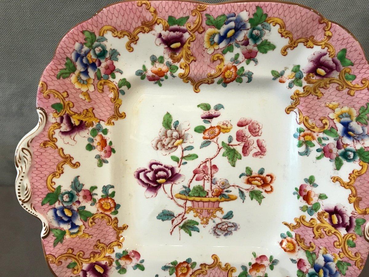 Plat à Gâteaux En Porcelaine De Minton d'époque 19ème-photo-3