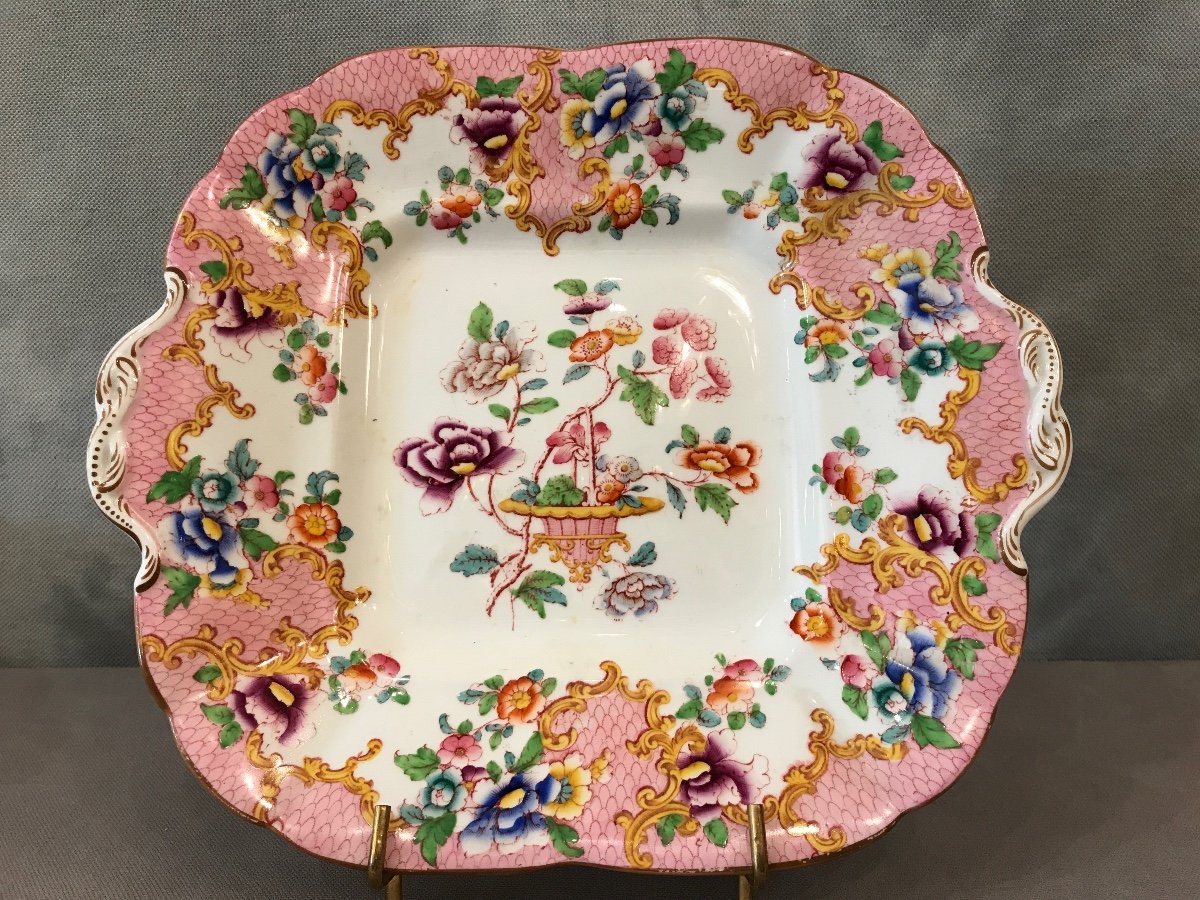 Plat à Gâteaux En Porcelaine De Minton d'époque 19ème