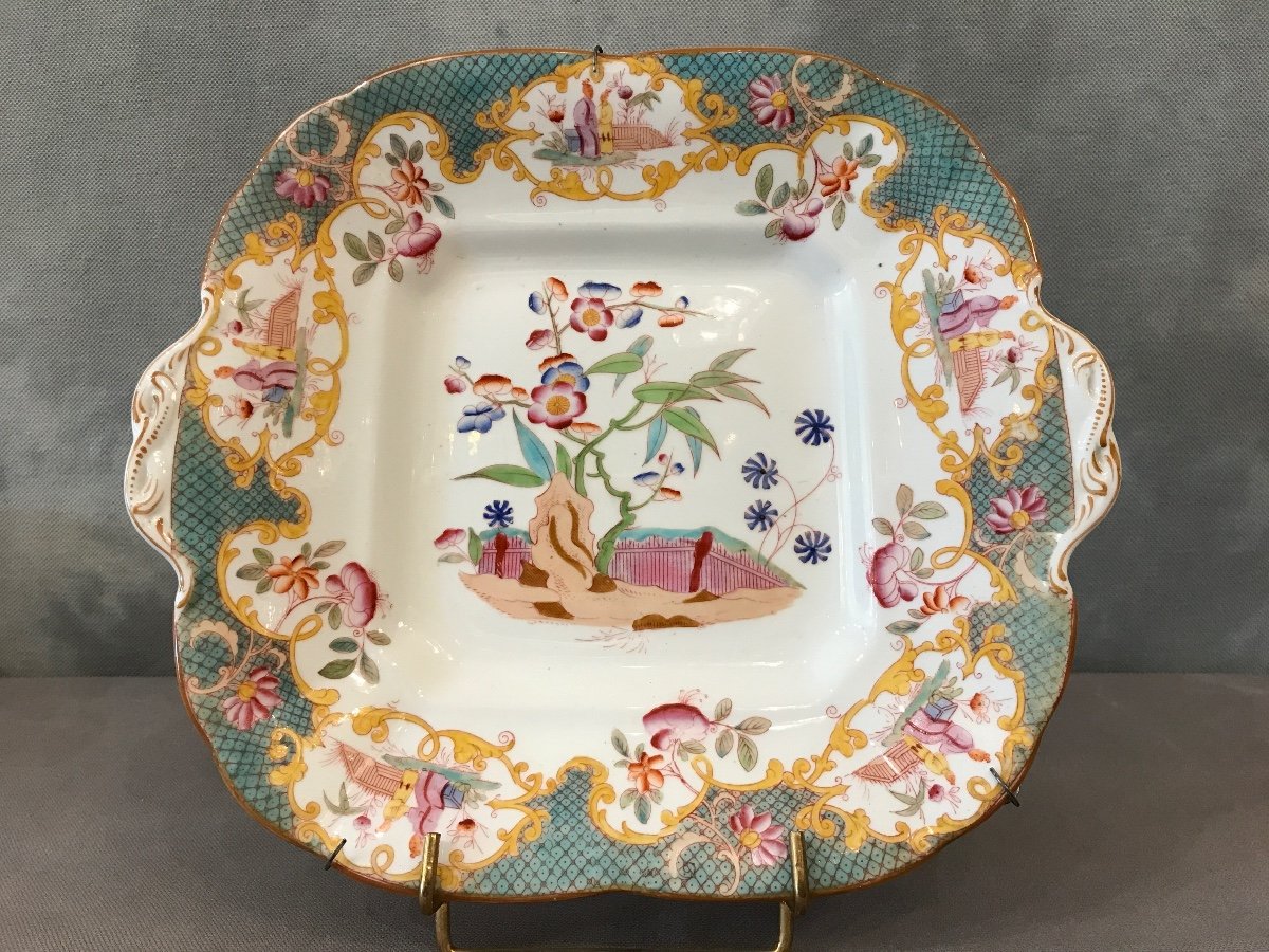 Plat à Gâteaux En Porcelaine Anglaise 19ème Cauldon