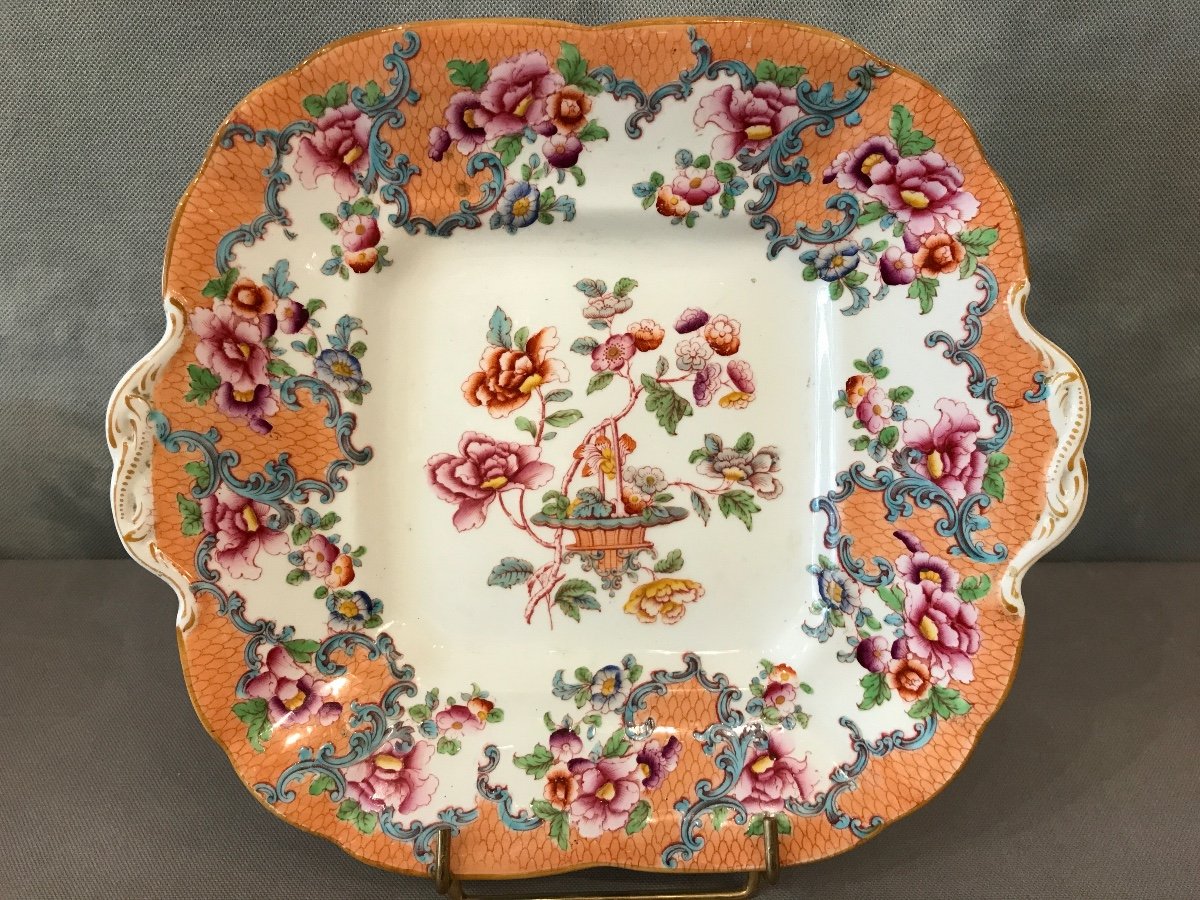 Plat à Gâteaux En Porcelaine De Minton d'époque 19ème-photo-3