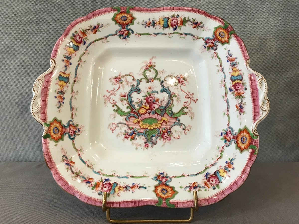 Plat à Gâteaux En Porcelaine De Cauldon 19ème