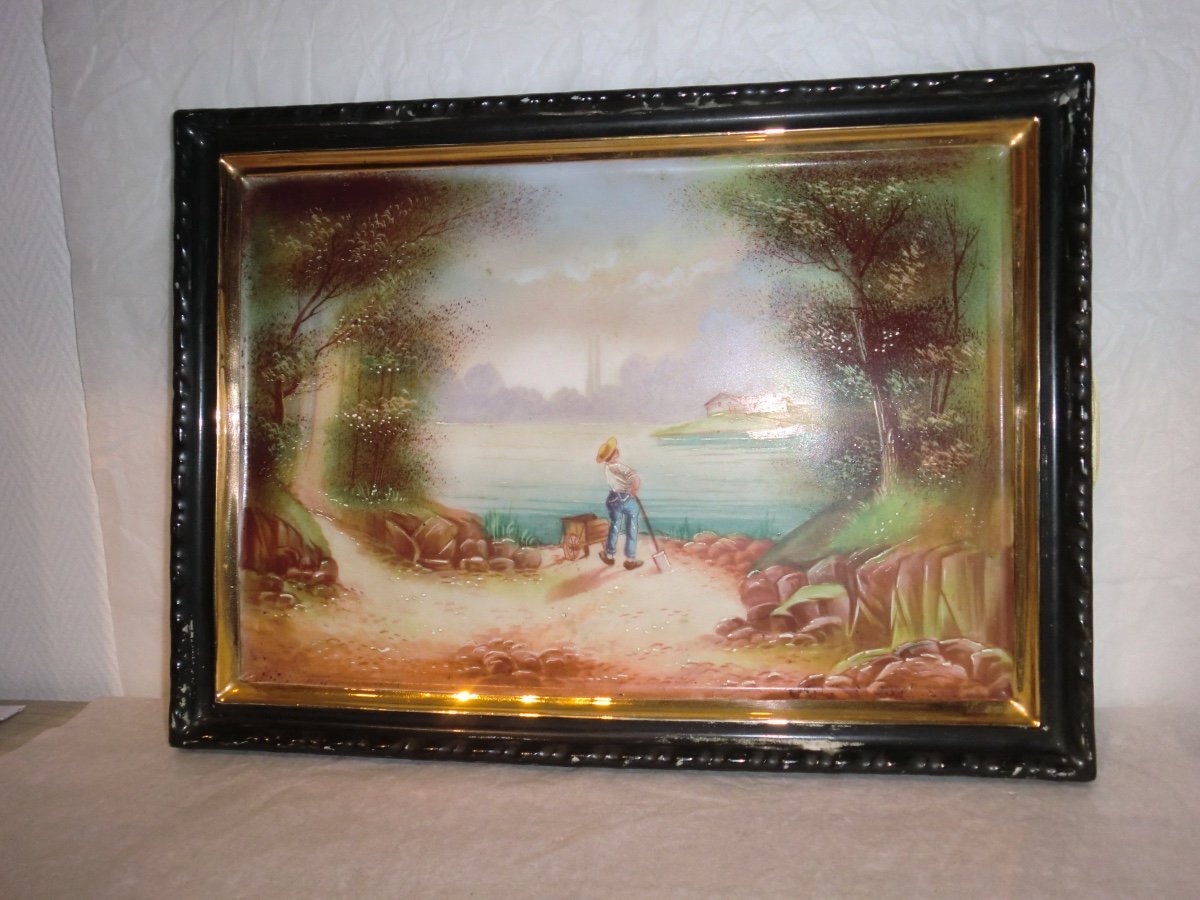 Pair Of Tables On Painted Porcelain 19th-photo-3