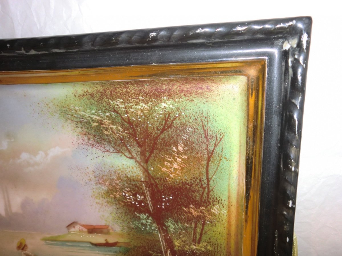 Pair Of Tables On Painted Porcelain 19th-photo-1