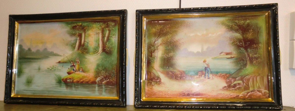 Pair Of Tables On Painted Porcelain 19th-photo-7