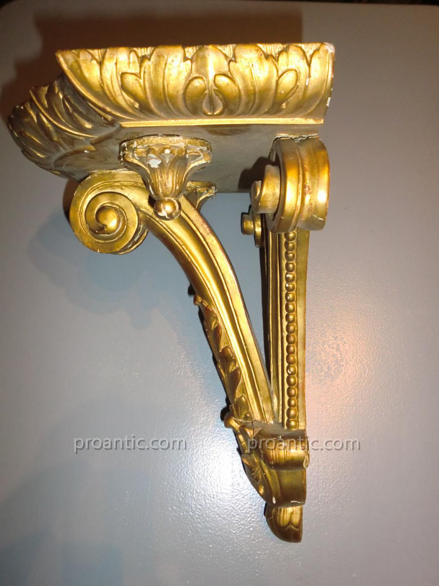 In Wall Console Golden Wood 19th-photo-4