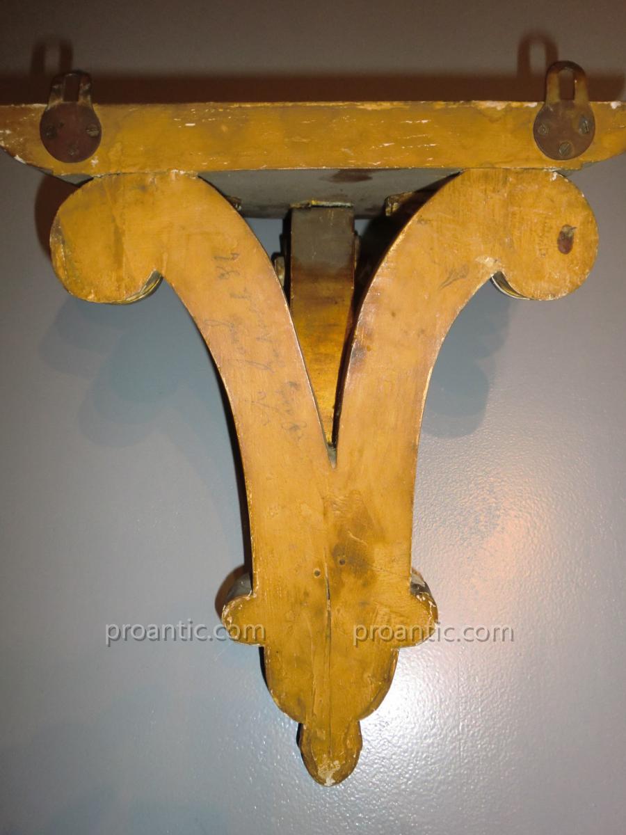In Wall Console Golden Wood 19th-photo-1