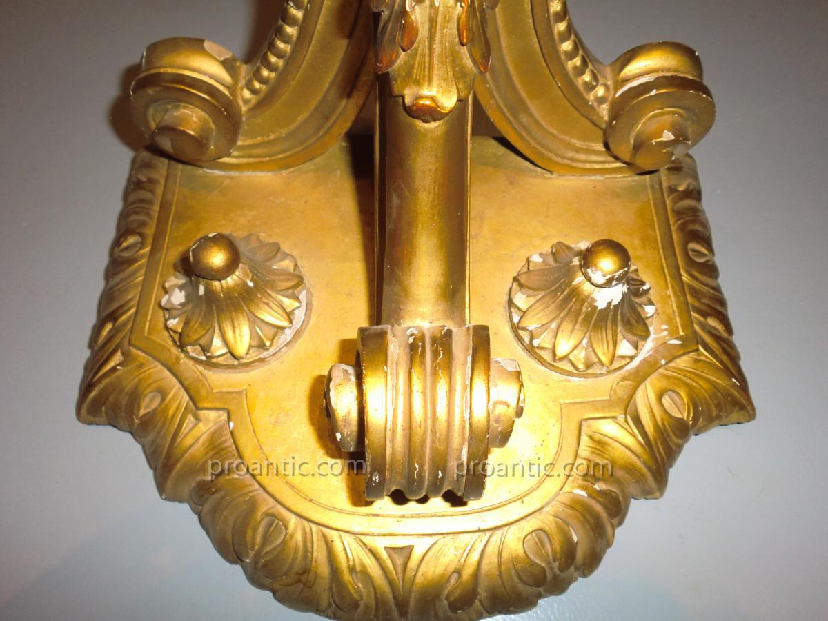In Wall Console Golden Wood 19th-photo-3