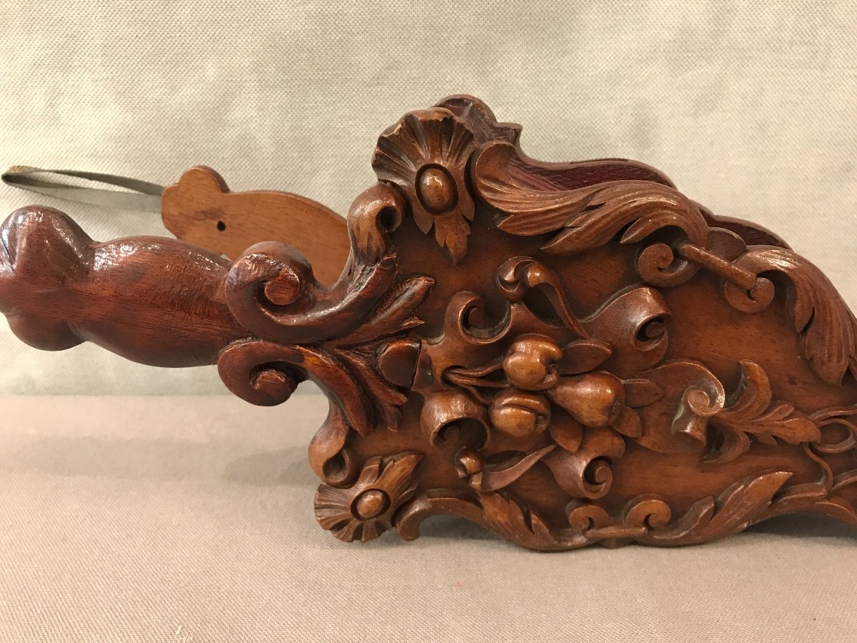 Bellows From Vintage Fireplace Late 18th Carved-photo-2