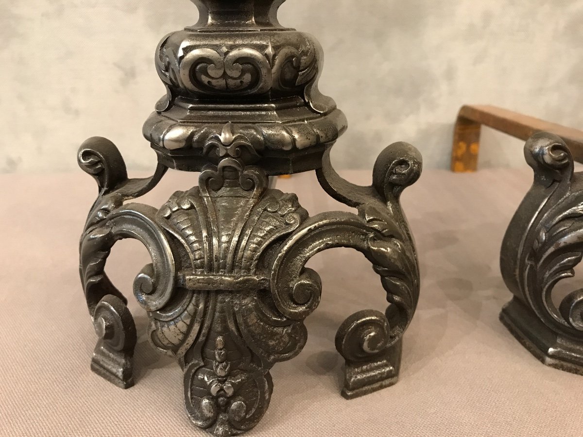 Pair Of Ornamental Chimneys In 19th Century Cast Iron-photo-1