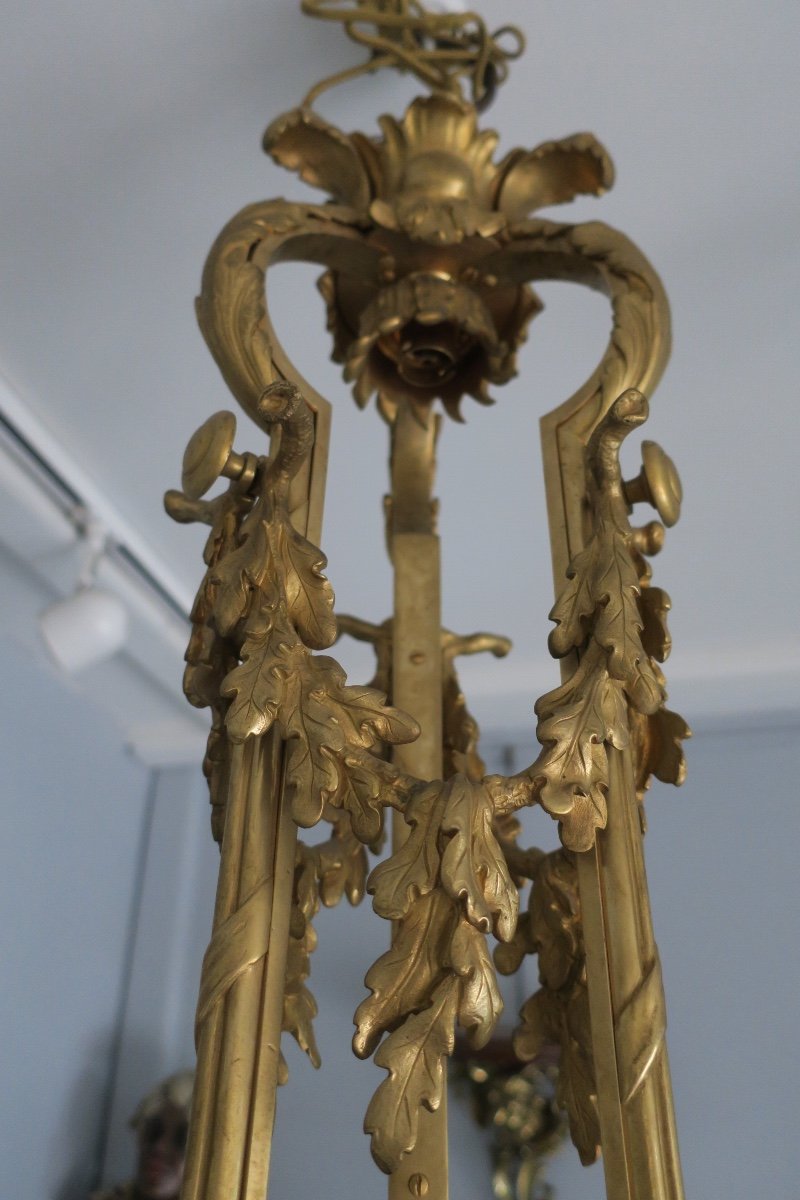 Gros Lustre En Bronze Doré 19ème-photo-4