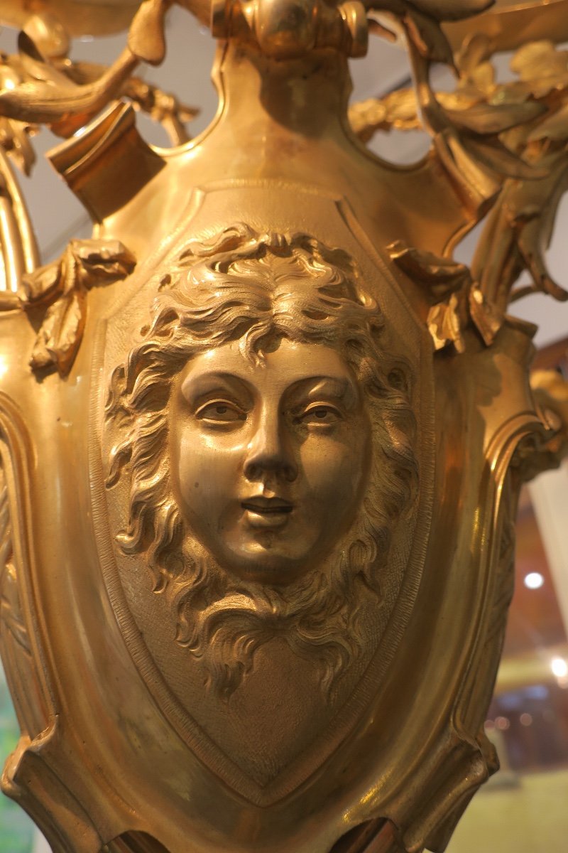 Large Gilded Bronze Luster 19th-photo-8