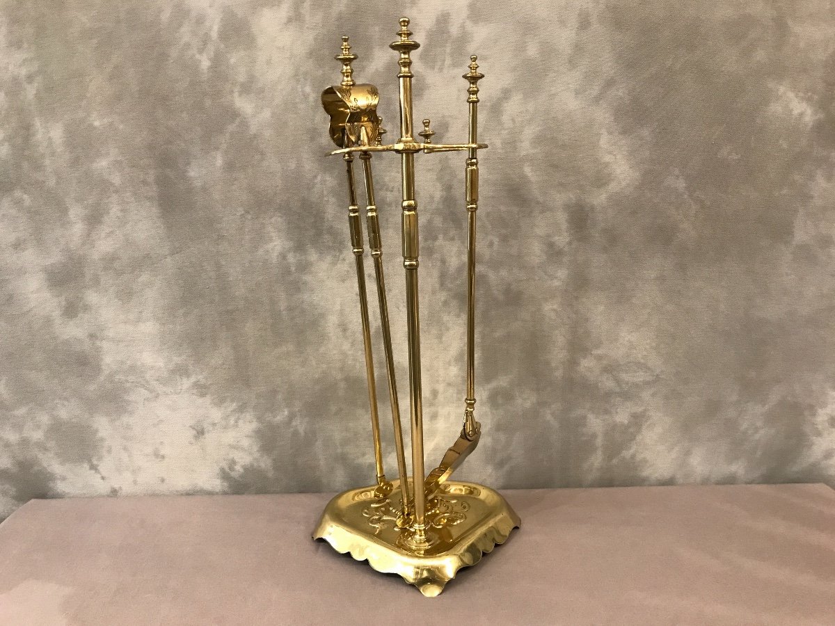 Servant Of Fireplace Brass Louis Philippe 19th Time-photo-1